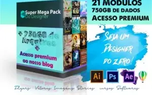 SUPER MEGA PACK DO DESIGNER - 750 DE ARQUIVOS ARTES E CURSOS