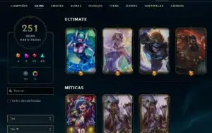 Conta Lol - Lvl 296 - +250 Skins - MF Prestígio +4 Ultimates