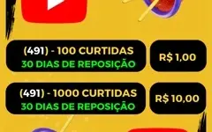 🔥🚀 CURTIDAS EM VIDEOS YOUTUBE ( 30 DIAS REPOSIÇÃO )
