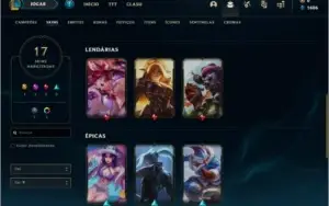 Conta prata 2 com 17 skins e 39 champs