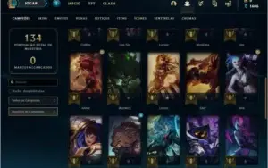Conta prata 2 com 17 skins e 39 champs