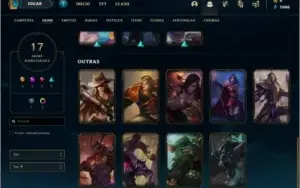 Conta prata 2 com 17 skins e 39 champs