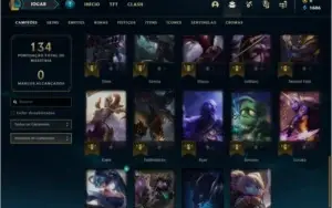 Conta prata 2 com 17 skins e 39 champs