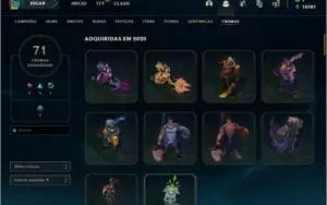 Conta LoL Plat 1 445 skins