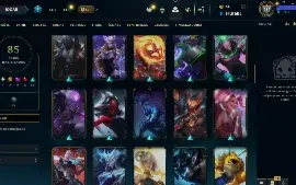 Conta ferro de 2013 - todos os campeões - 85 skins