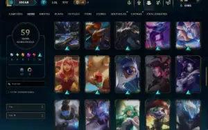 Unranked com 140 Champs e 59 Skins ( MID / ADC / JG )