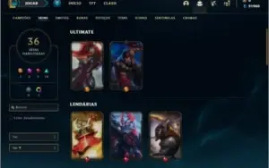 Conta Ouro 4 com 36 Skins e 58 Champs