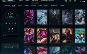 CONTA NO LOL COM MT SKIN/CAMPEAO