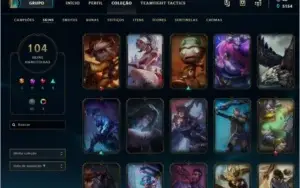 CONTA NO LOL COM MT SKIN/CAMPEAO