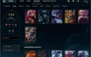 CONTA NO LOL COM MT SKIN/CAMPEAO
