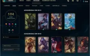 CONTA NO LOL COM MT SKIN/CAMPEAO