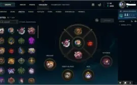 Conta Ouro 3, com 122 campeoes,47 skins e 148 icones