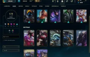 Ouro 4 com 40 Champs e 12 Skins +2 Fragmentos
