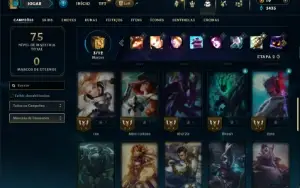 Ouro 4 com 40 Champs e 12 Skins +2 Fragmentos