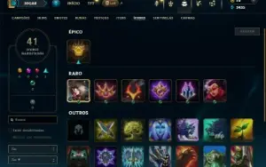 Ouro 4 com 40 Champs e 12 Skins +2 Fragmentos