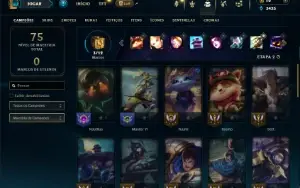 Ouro 4 com 40 Champs e 12 Skins +2 Fragmentos