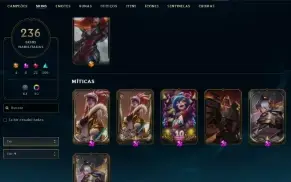 Conta lol diamante4 (tomou decay do d1) Tds champs 236 skins