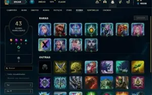 Conta ouro 4 com 25 Champs e 1 Skin + 13 Fragmentos