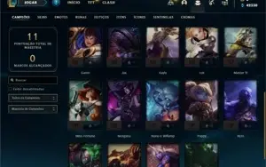 Conta ouro 4 com 25 Champs e 1 Skin + 13 Fragmentos