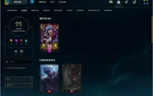 Conta ferro 4 com 25 skins e 49 champs