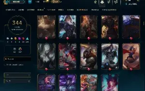 Platina 4 com TODOS os champs e 344 Skins ( JG / ADC )