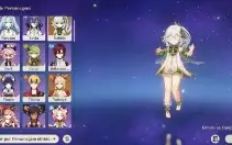 Yoimiya + assinatura, Nahida, Klee, mona, 2 túmulo AR40
