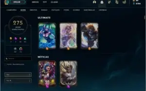 CONTA LOL DIAMANTE 3 -275 skins