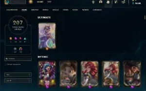 Prata 4 com TODOS os champs e 207 Skins + 13 Prestigios