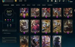 Prata 4 com TODOS os champs e 207 Skins + 13 Prestigios