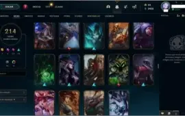 Conta LOL desde 2013 com 214 skins e muito mais