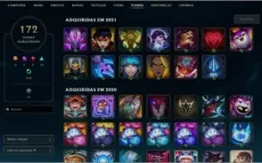CONTA OTIMA COM 267 SKINS E TODOS OS CHAMPS!!!!!!