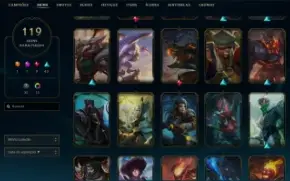 Conta Lol Nivel 577 + 119 Skins Platina 1 Com Todos Campeoes