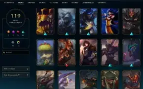 Conta Lol Nivel 577 + 119 Skins Platina 1 Com Todos Campeoes