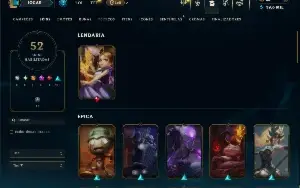 Unranked com 115 Champs e 52 Skins ( ADC / SUP )