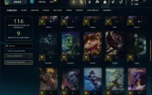 Ouro 4 com 45 Champs e 15 Skins