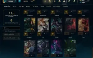 Ouro 4 com 45 Champs e 15 Skins