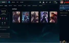 Conta League of Legends nível 181/513 skins e muito +