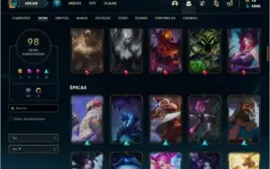 Conta unranked com 140 champs e 98 skins ( MAIN SUP )