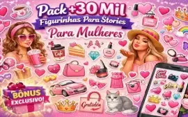 Pack +30 Mil Figurinhas para Stories do Instagram Feminino
