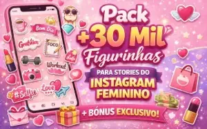 Pack +30 Mil Figurinhas para Stories do Instagram Feminino