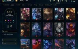 Conta bronze 3 com TODOS os champs e 430 Skins ( ADC / SUP )