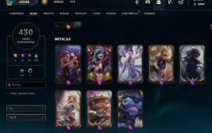 Conta bronze 3 com TODOS os champs e 430 Skins ( ADC / SUP )