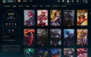 Conta bronze 3 com TODOS os champs e 430 Skins ( ADC / SUP )