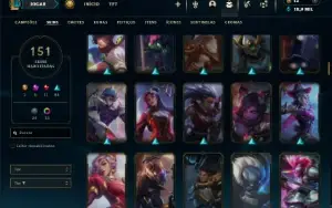 Ouro 3 com TODOS os champs e 151 Skins