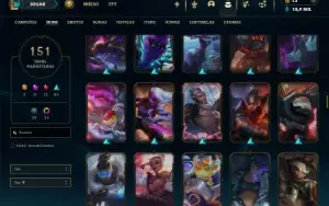 Ouro 3 com TODOS os champs e 151 Skins