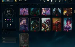 Ouro 3 com TODOS os champs e 151 Skins