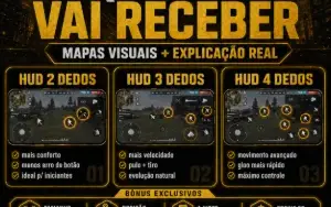HUD dos Pro Players FF 2026 | 2, 3 e 4 Dedos