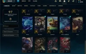 Conta bronze 4 com 35 Champs e 13 Skins + 4 Fragmentos