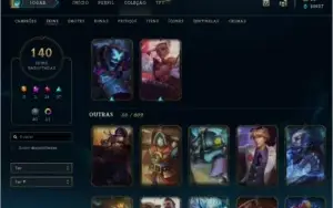 Conta league of legends skins da season 1 140 skins