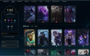 Conta league of legends skins da season 1 140 skins